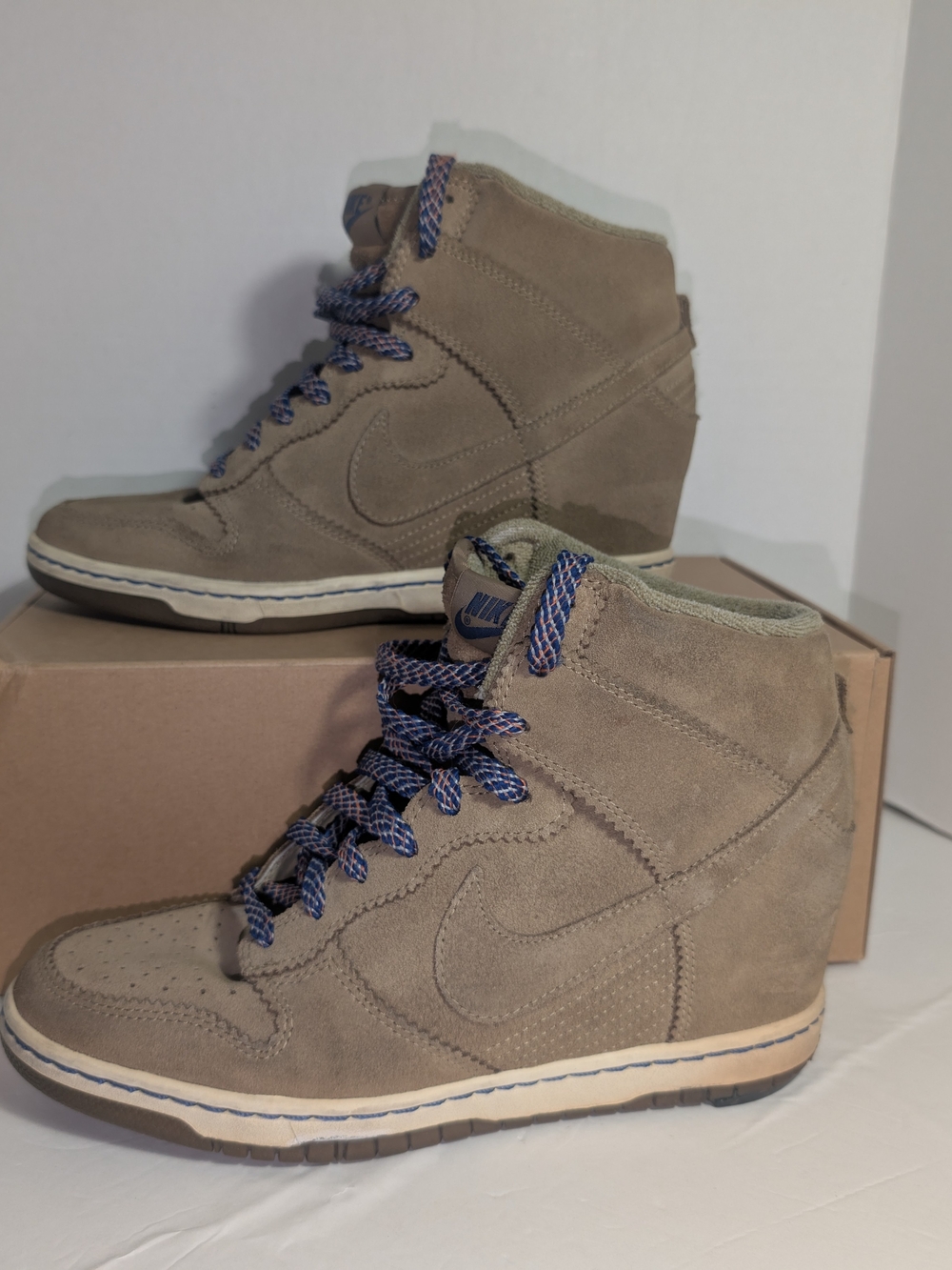 Nike Tan Suede High-Top Wedge Sneakers